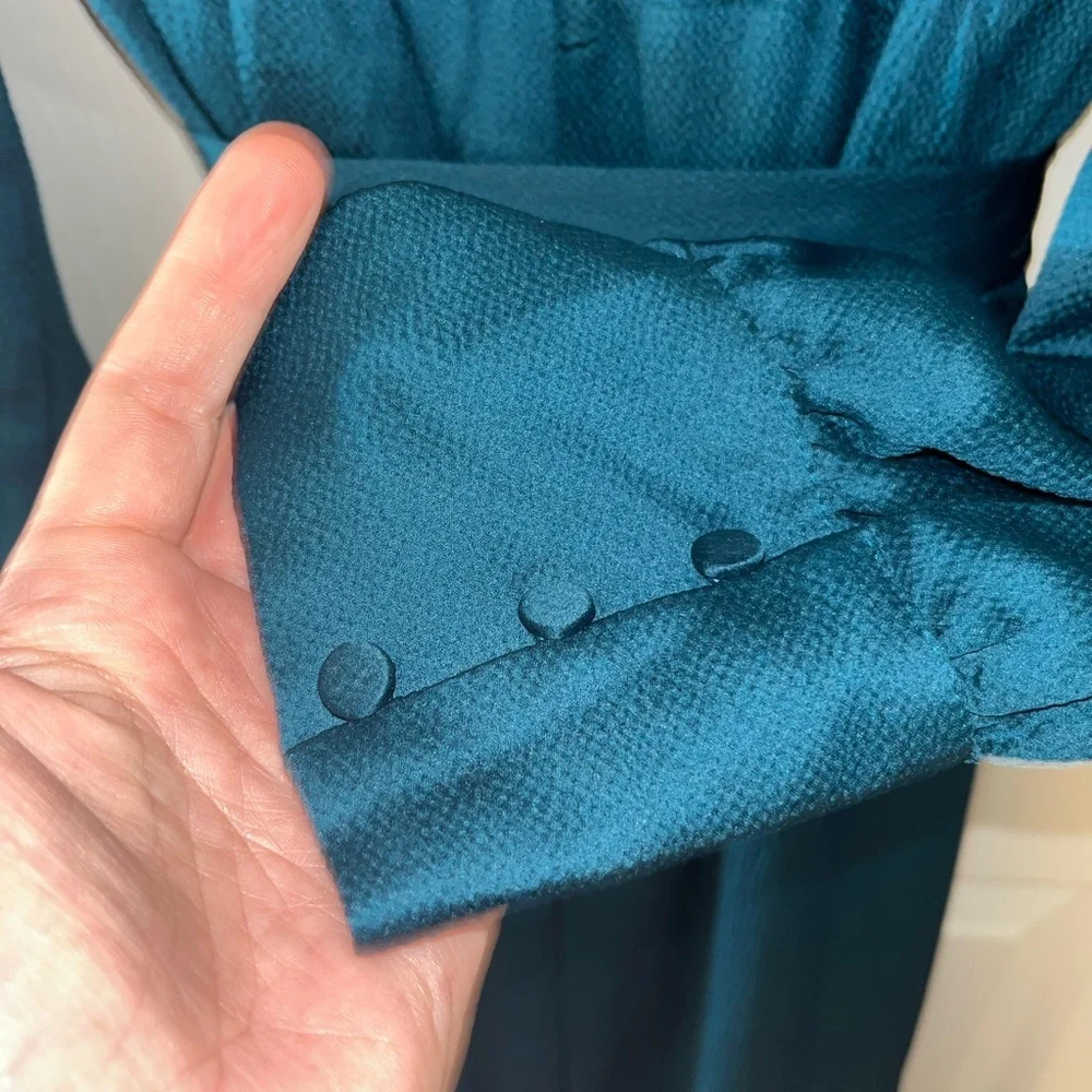 Express Deep Teal Long Sleeve Wrap Dress Dress XL - Picture 3 of 8